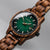 Holzkern Nightbird Herren Armbanduhr Grün • Automatikwerk • Naturholz Zebrano, Bild 2