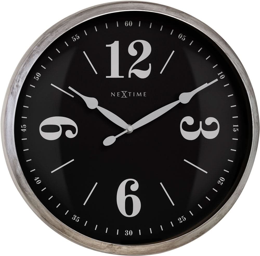 Nextime Wall Clock 39x39x8.3 cm Metal • Silent Quartz Movement • Timeless Design