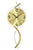 Wall clock with round dial, gold-colored hands and wooden case, AMS logo