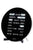Black round wall clock with Arabic numerals and two feet