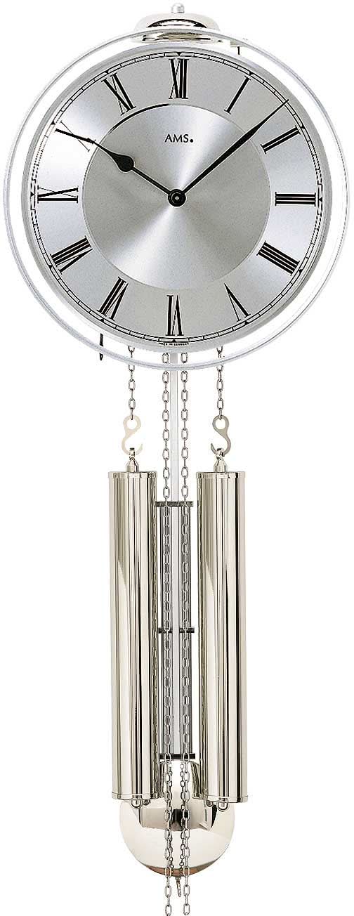 AMS Wall Clock 22x22x10 cm Glass • Mechanical Pendulum • Chime