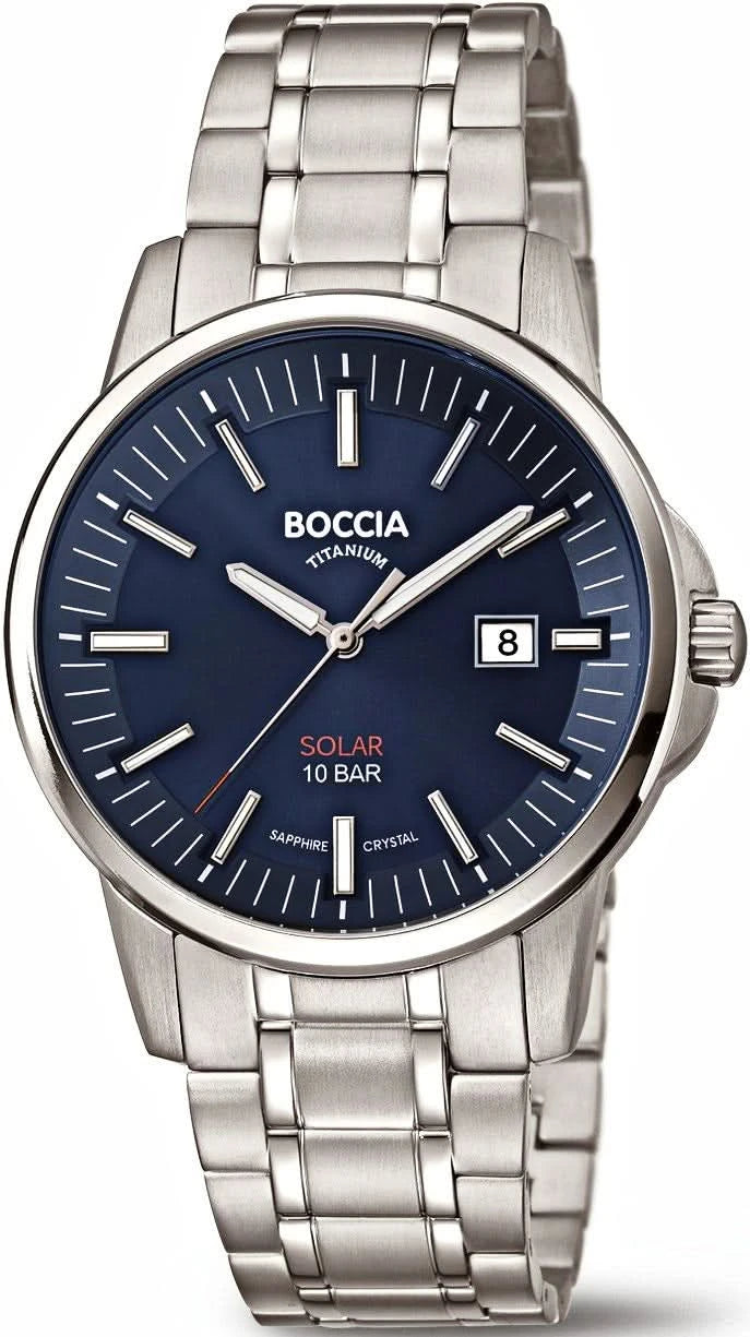 Boccia 3643-05 Men's Watch • Skin-friendly pure titanium • Sustainable solar power