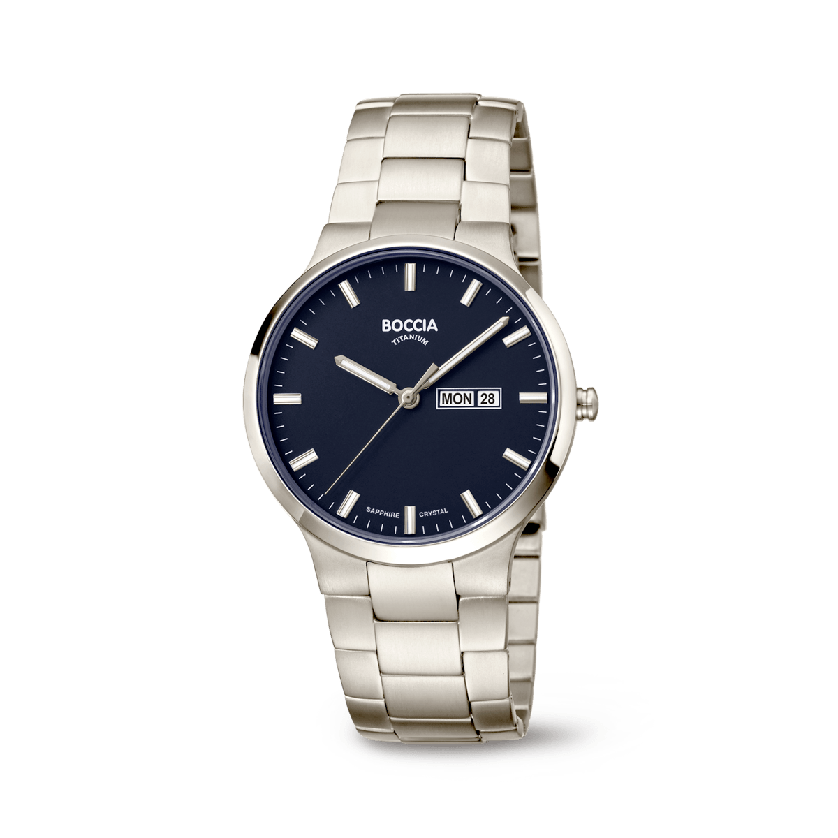 Boccia 3649-02 Herren Armbanduhr • Saphirglas • Tag/Datum-Anzeige
