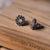 Composition Earrings with White Mother-of-Pearl Wood Core Model Jewelry