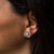 Composition Earrings with White Mother-of-Pearl Wood Core Model Jewelry