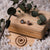 Composition Earrings with Blue Mother-of-Pearl - Wood Core Model: Jewelry