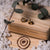 Composition Earrings with White Mother of Pearl - Wood Core Model: Jewelry