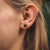 Facade square earrings with wooden element - wooden core Model: Jewelry