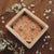 Facade square earrings with wooden element - wooden core Model: Jewelry