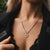Stencil Necklace with Round Pendant - Wooden Core Model: Jewelry