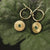 Stencil Earrings with Round Pendant - Wooden Core Model: Jewelry