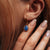 Mirror Angular Drop Earrings with Oval Pendant - Wood Core Model: Jewelry