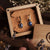 Mirror Angular Drop Earrings with Oval Pendant - Wood Core Model: Jewelry