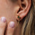 Awakening Earrings (Marble/Gold) Stud Earrings with Chain Pendant - Wooden Core Model: Jewelry