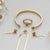 Awakening Earrings (Marble/Gold) Stud Earrings with Chain Pendant - Wooden Core Model: Jewelry