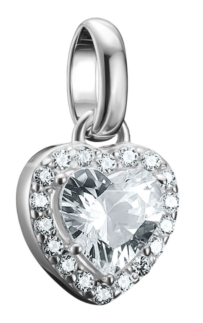 Thomas Sabo Charm Pendant Heart with Stones Connect Silver