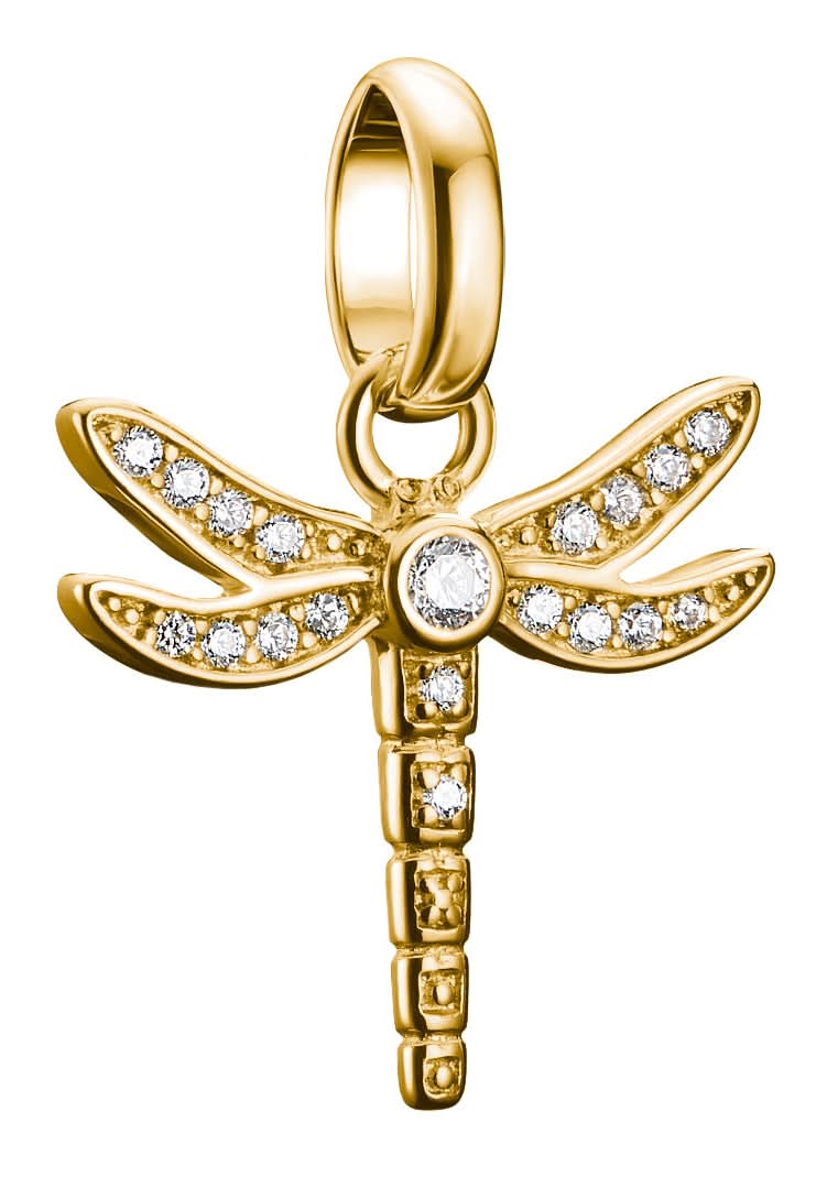 Thomas Sabo Dragonfly Charm Pendant with Stones Connect Gold Plated