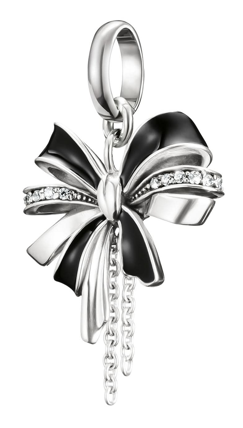 Thomas Sabo Charm Pendant Bow black Connect Silver