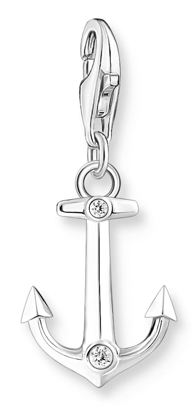 Thomas Sabo Charm Pendant Anchor with Stones Silver