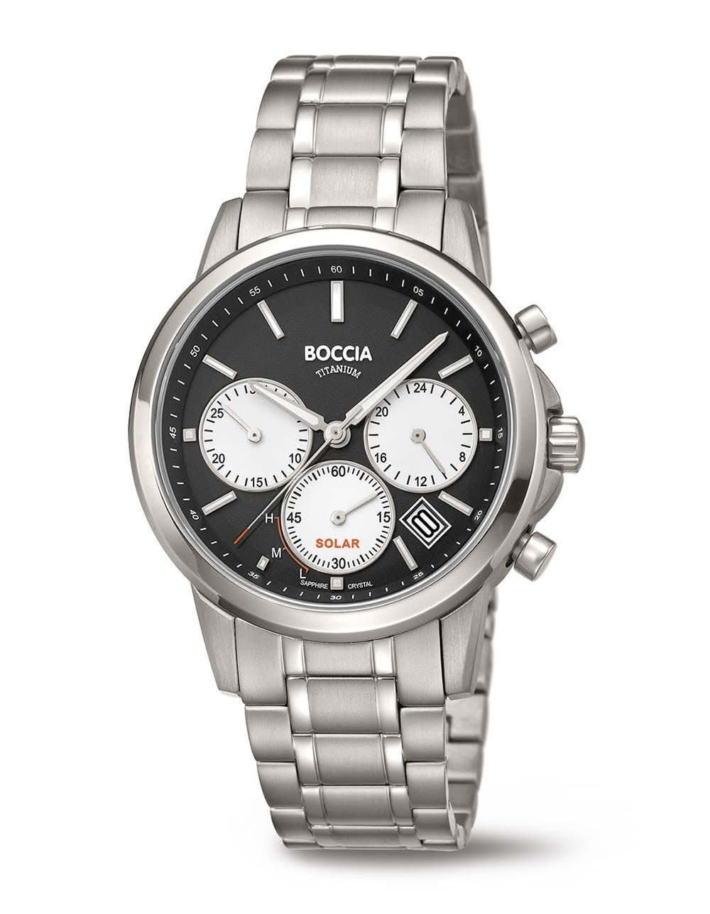 Boccia 3742-02 Men's Watch • Solar-Powered • Hypoallergenic Pure Titanium