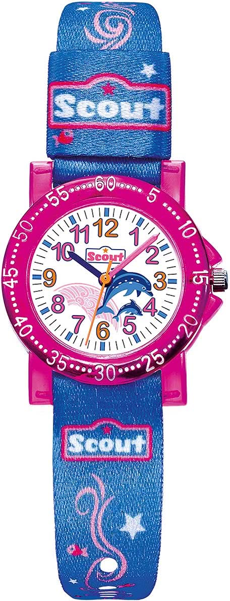 Scout Action Delfin 375001 Girls' Watch • Educational Learning Watch • Robust up to 5 ATM