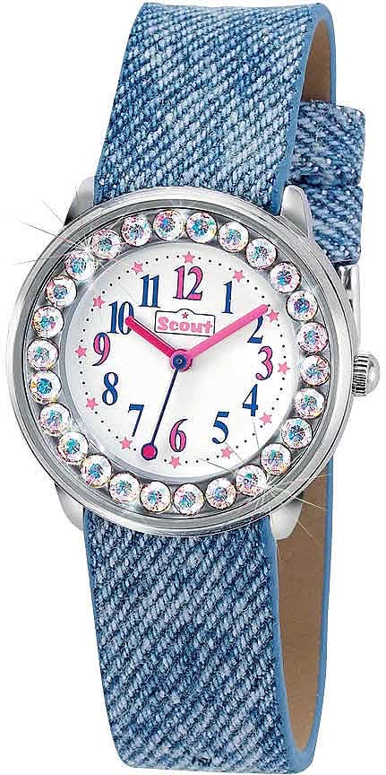 Scout Darling Collection 381008 Girls' Watch • Learning Dial • Jeans Look