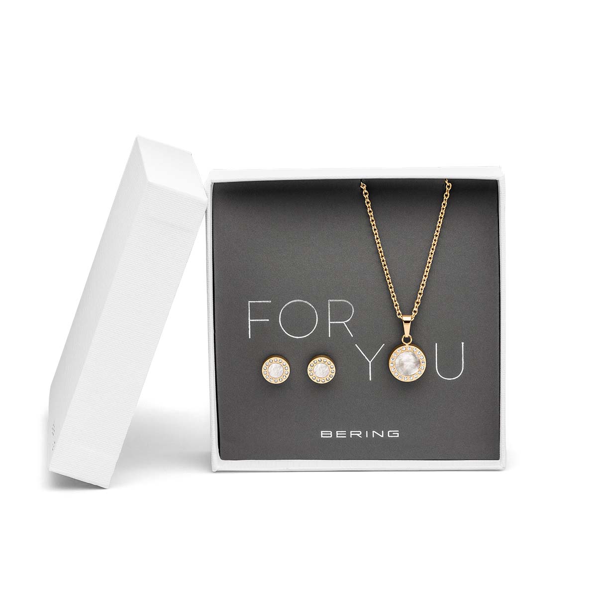 ForYou Set Necklace with Pendant and Stud Earrings - Bering Jewelry Model: 427-707-Gold