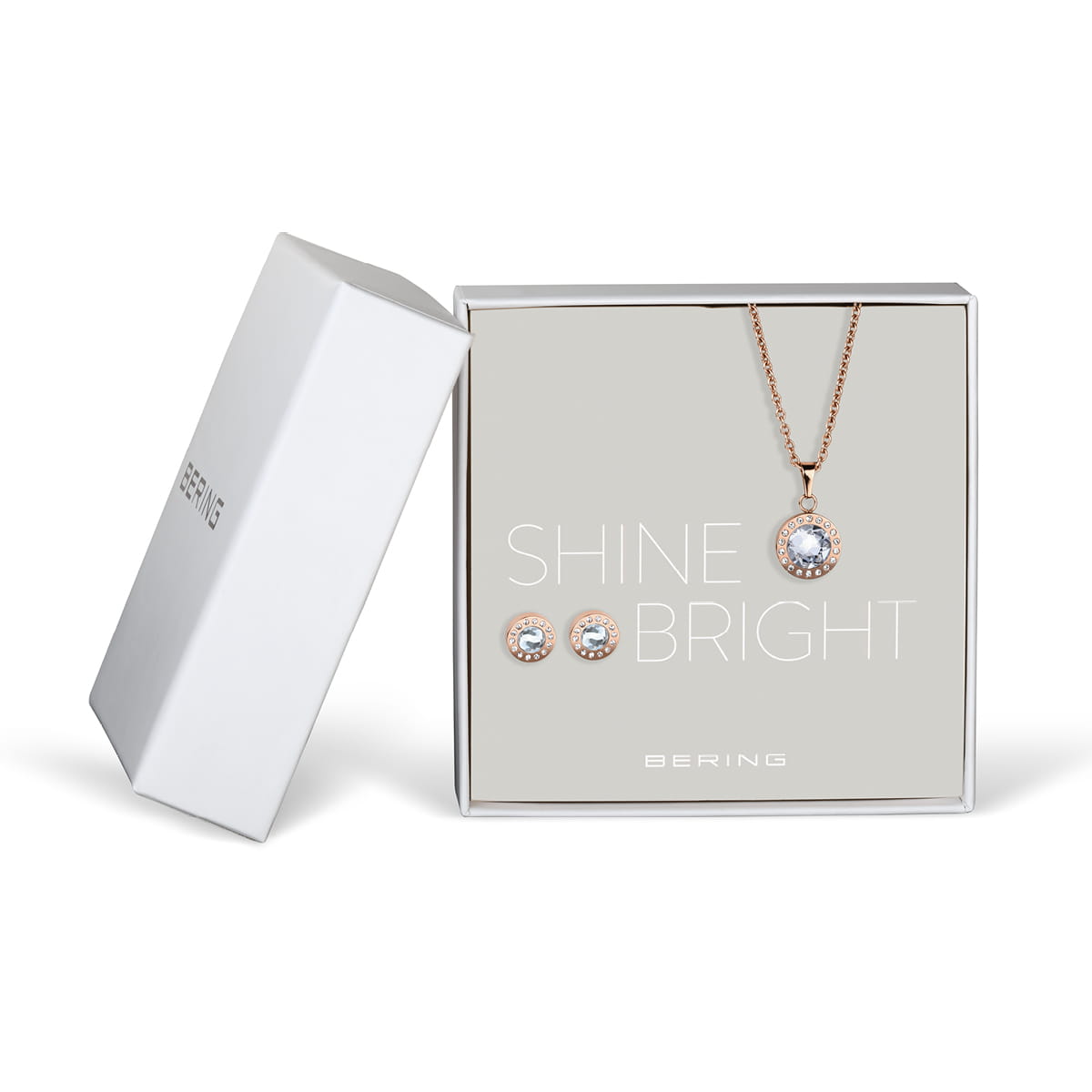 Jewellery Set Necklace with Pendant and Stud Earrings - Bering Jewelry Model: 429-711-Rosegold