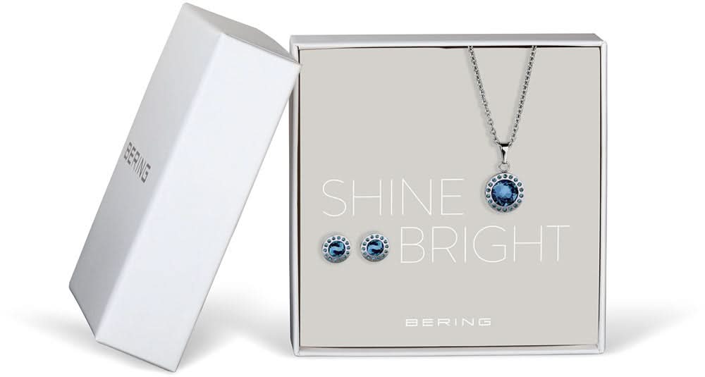 Jewellery Set Necklace with Pendant and Stud Earrings - Bering Jewelry Model: 429-711-Blue