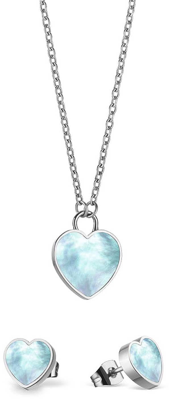 Jewellery Set Necklace with Pendant and Stud Earrings - Bering Jewelry Model: 431-715-Silver
