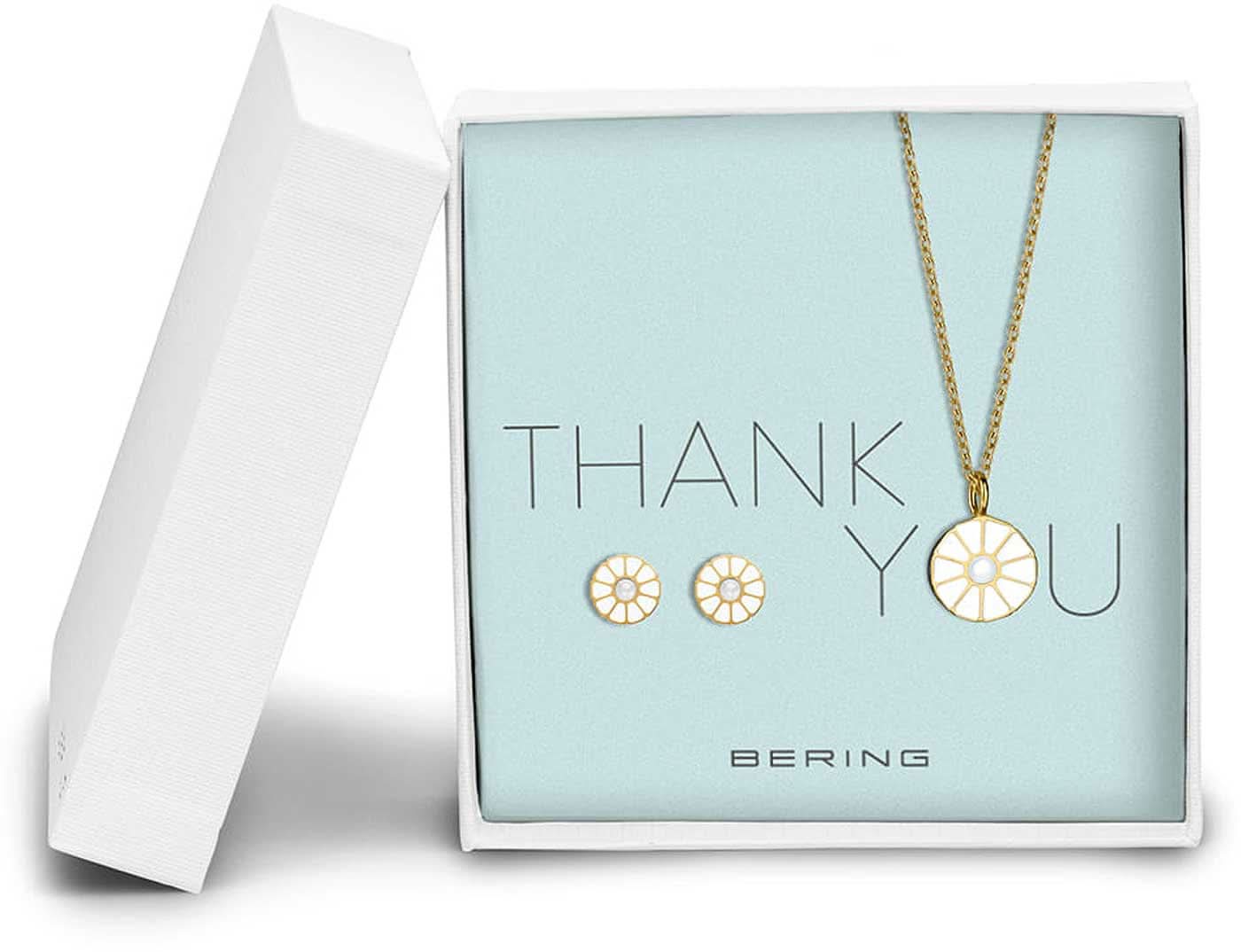 Necklace with round pendant and round earrings - Bering Jewelry Model: 433-717-Gold