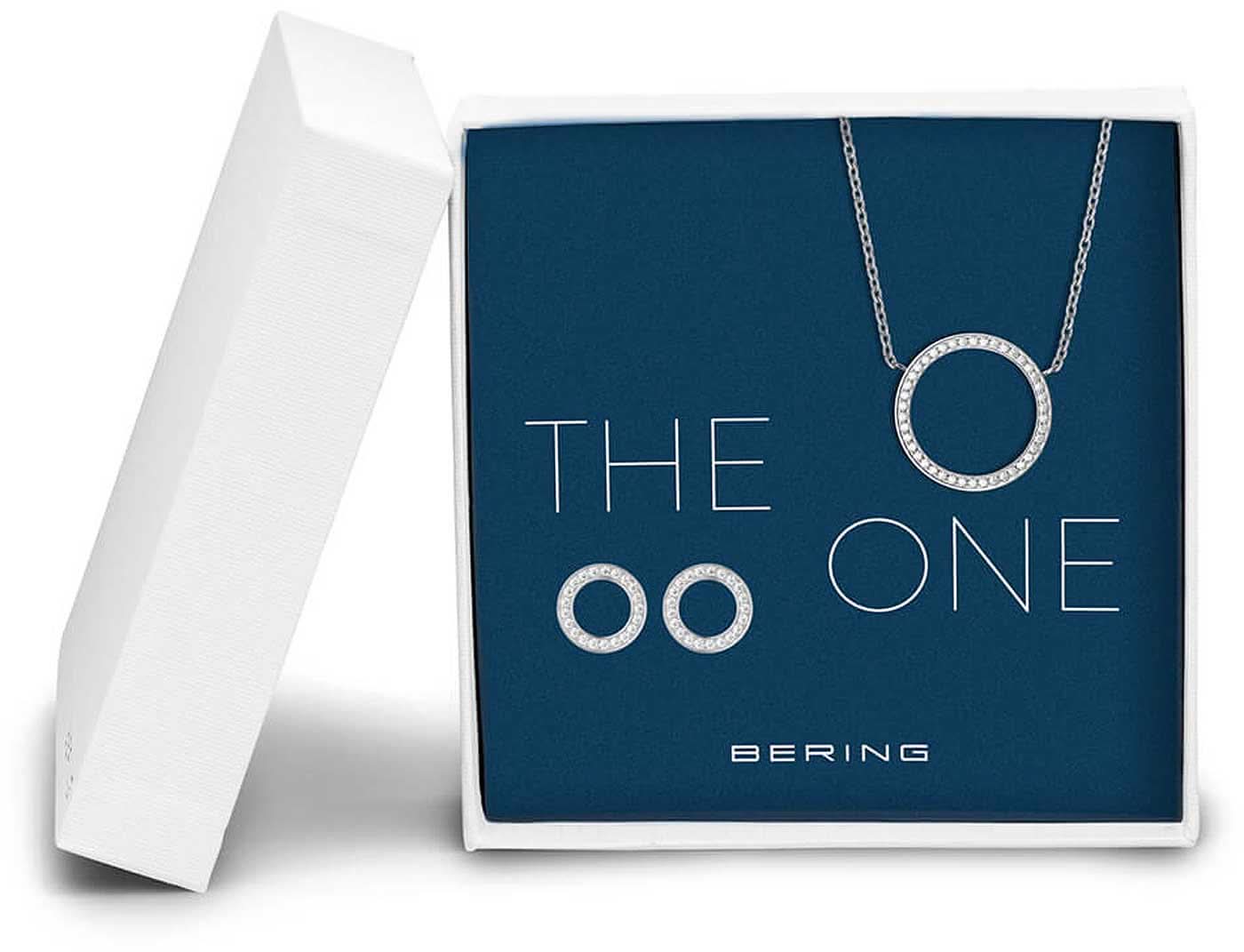 Necklace Set with Pendant and Stud Earrings - Bering Jewelry Model: 434-718-Silver