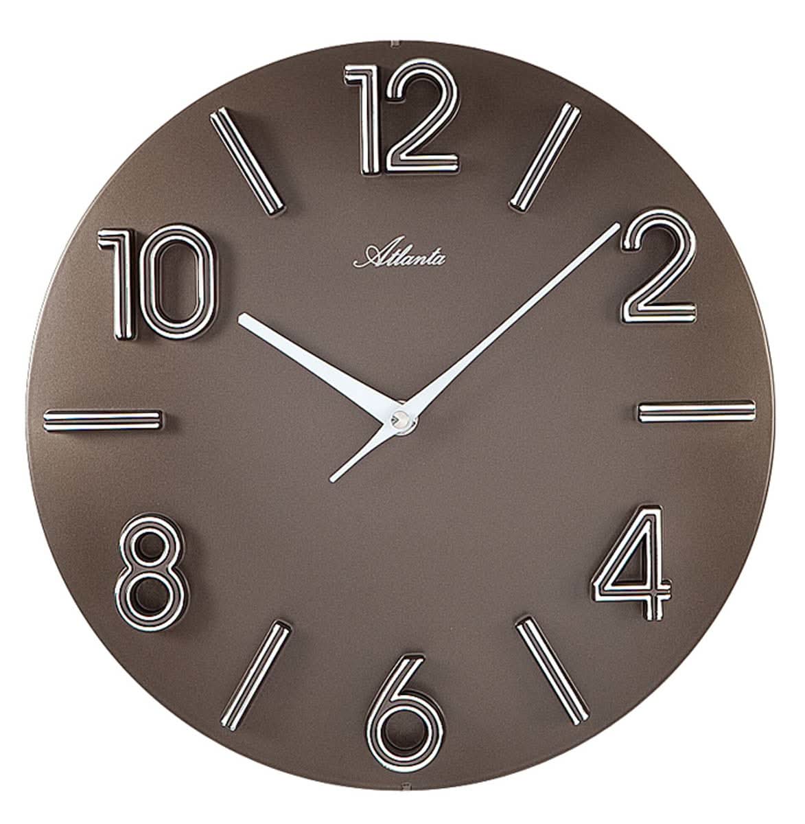 Atlanta Wall Clock 30 cm Ø Plastic • Silent Quartz Movement • Clear Design