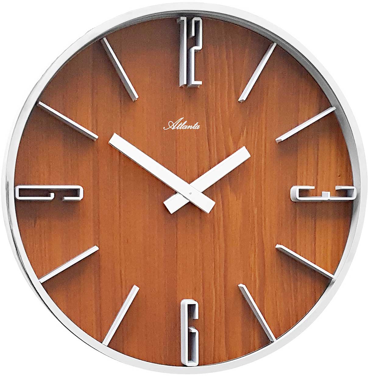 Atlanta Wall Clock 30 cm Ø Metal/Glass • Modern Design • Silent Movement