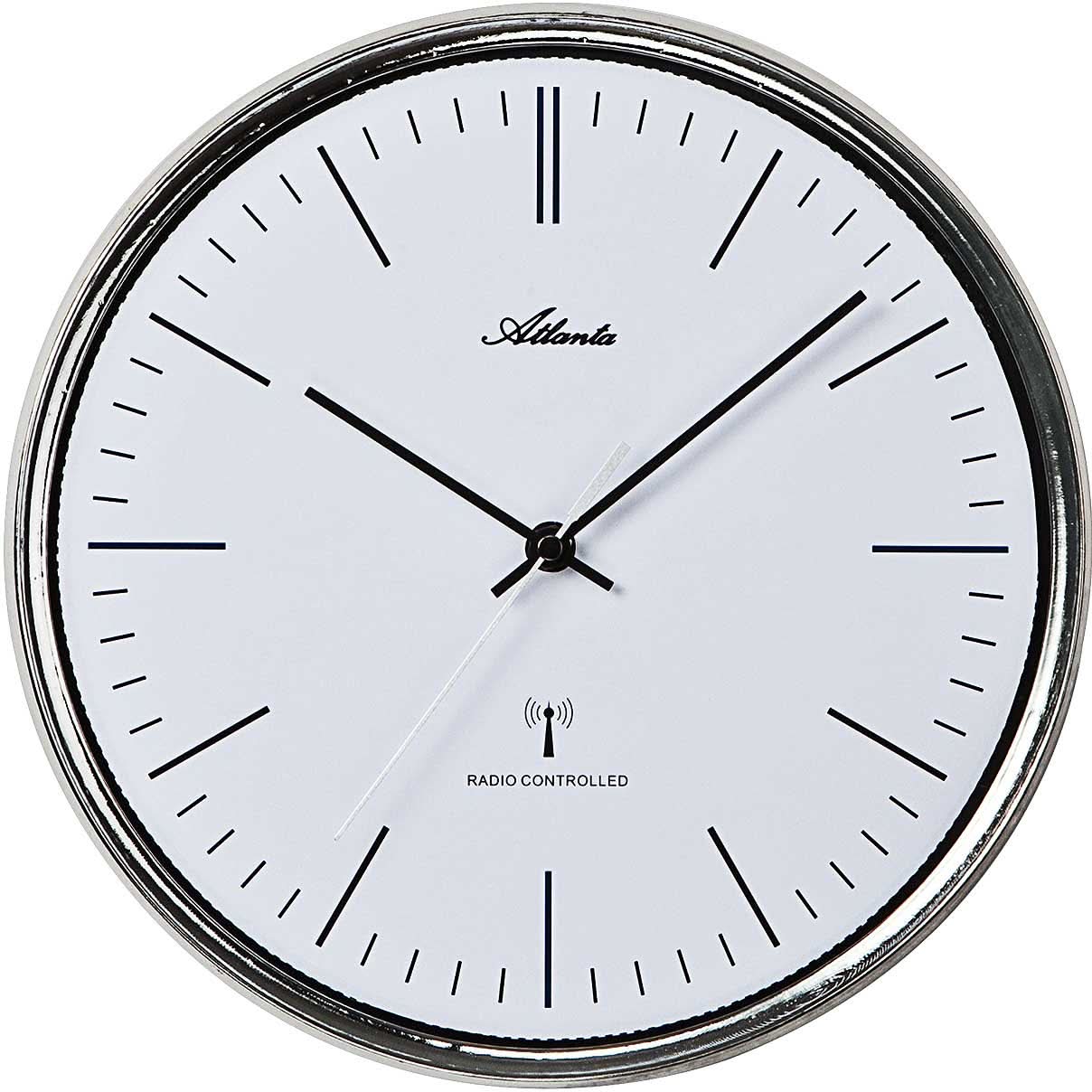 Atlanta Wall Clock 29.5 cm Ø Metal • Radio-Controlled Precision • Silent Movement