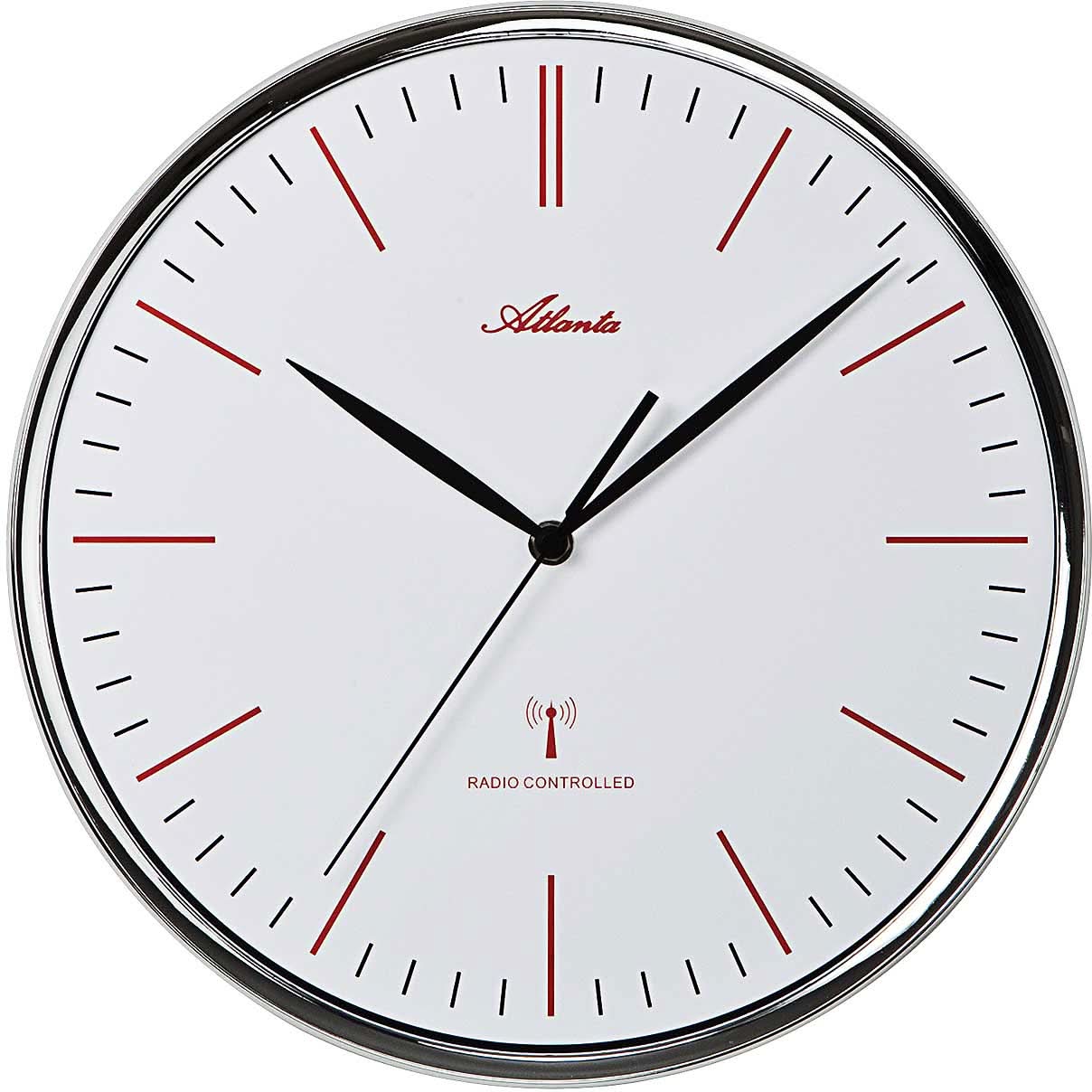 Atlanta Wall Clock 30 cm Ø Plastic • Radio Controlled • Arabic Numerals