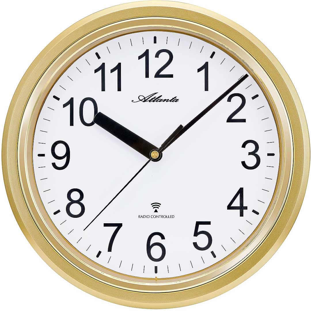 Atlanta Wall Clock 28 cm Ø Plastic • Radio-controlled movement • Silent