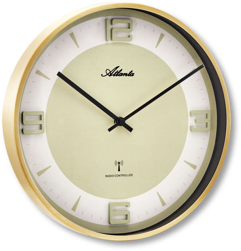 Atlanta Wall Clock 30 cm Ø Metal • Radio-controlled • Real Glass