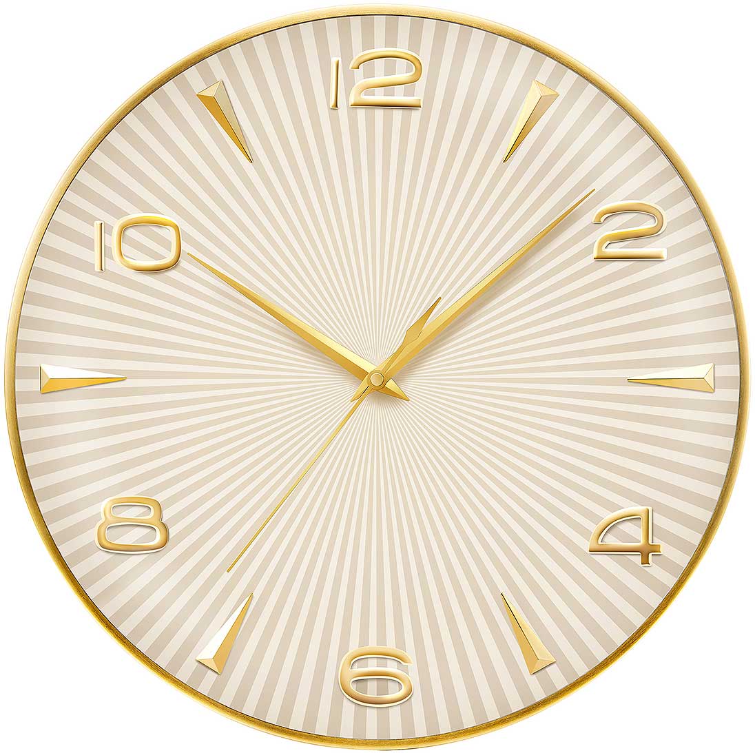 Atlanta Wall Clock 40 cm Ø Plastic • Precise Radio-Controlled Movement • Elegant Design in Gold