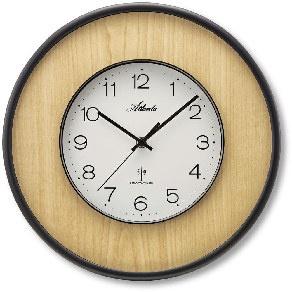Atlanta Wall Clock 34 cm Ø Plastic • Radio-Controlled • Modern Design