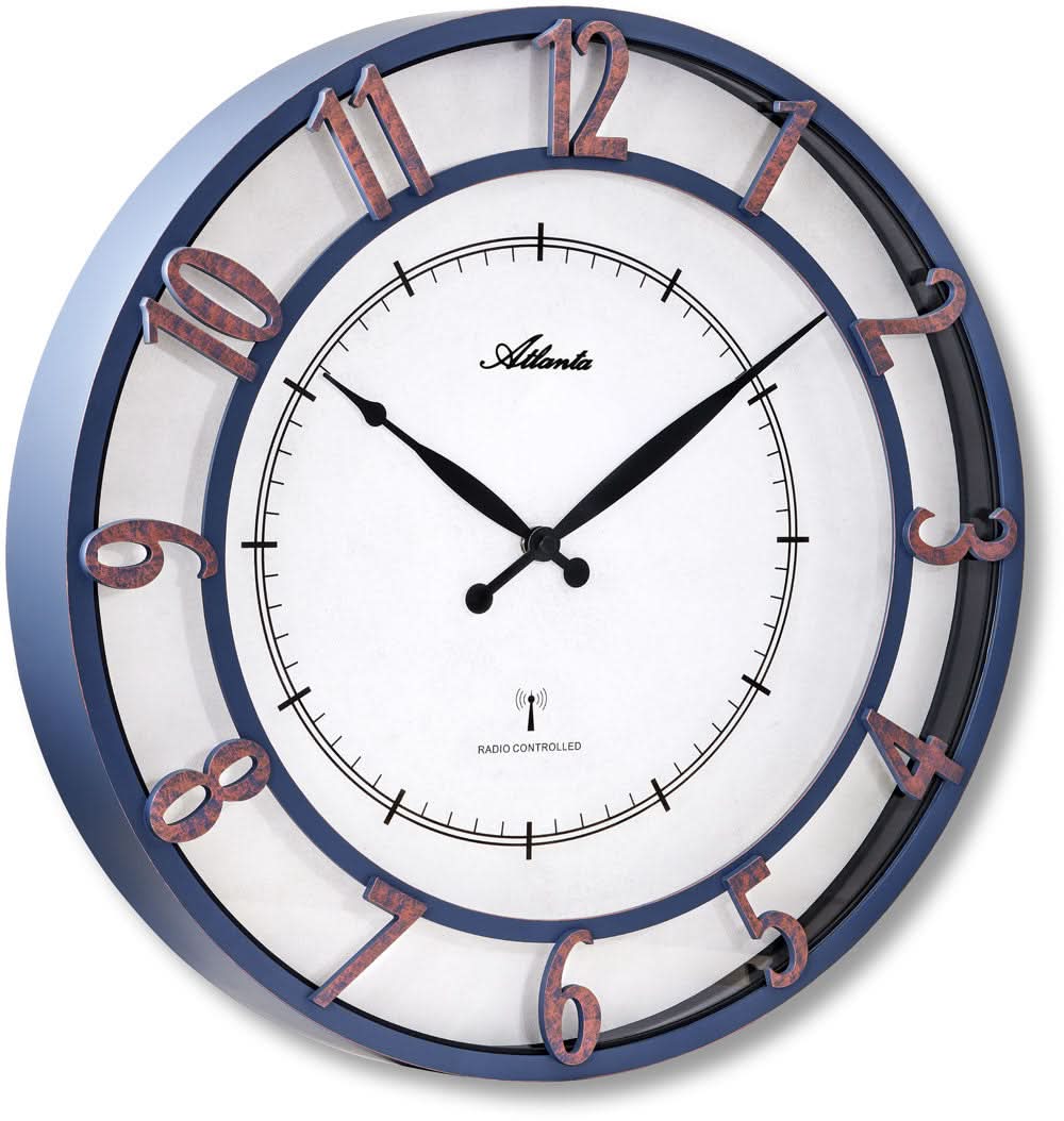 Atlanta Wall Clock 45 cm Ø Plastic • Radio-Controlled • Vintage Design