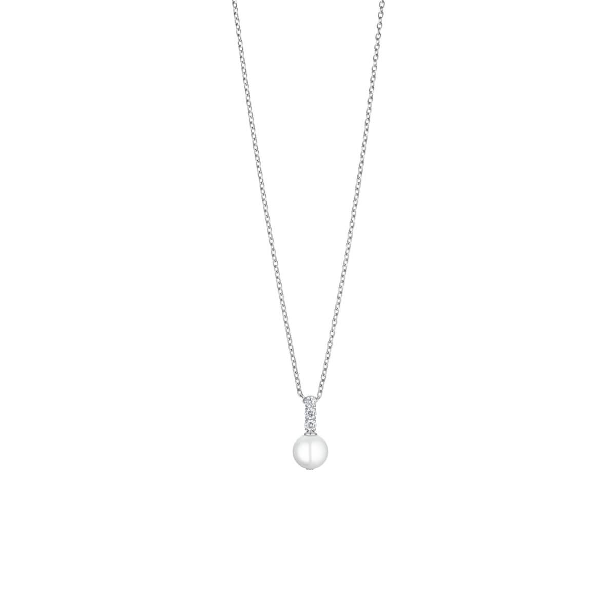 Arctic Pearl Necklace Stainless Steel with Shimmering Crystals - BERING Model: 456-17-500