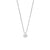 Necklace with small silver-colored round pendant with crystal in the center