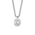 Necklace with silver-colored crystal pendant and round sparkle pattern