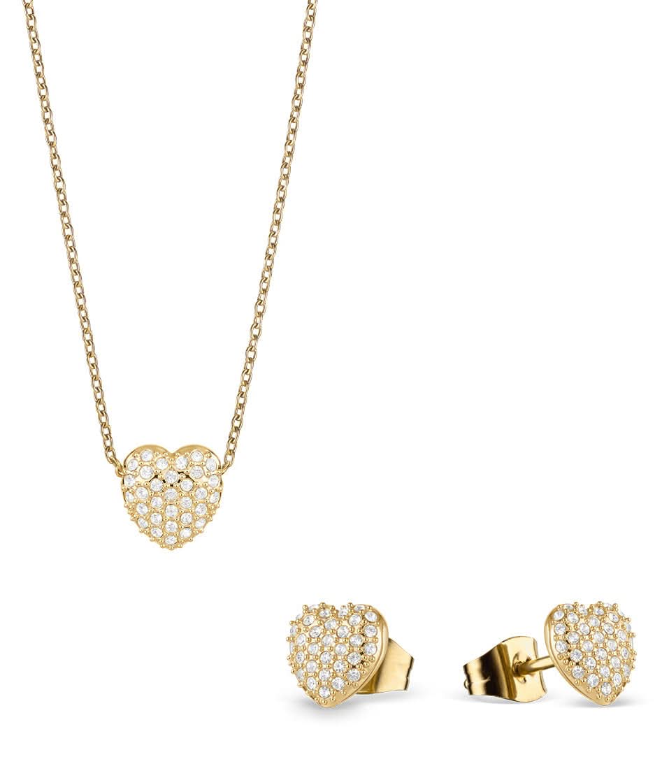 Jewelry Set in Stainless Steel - Heart - BERING Model: 468-768-Gold