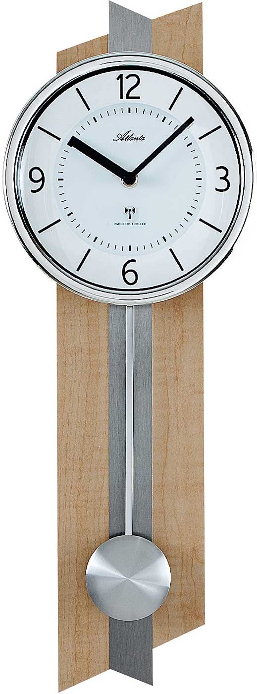 Atlanta Wooden Wall Clock • Radio-Controlled • With Pendulum
