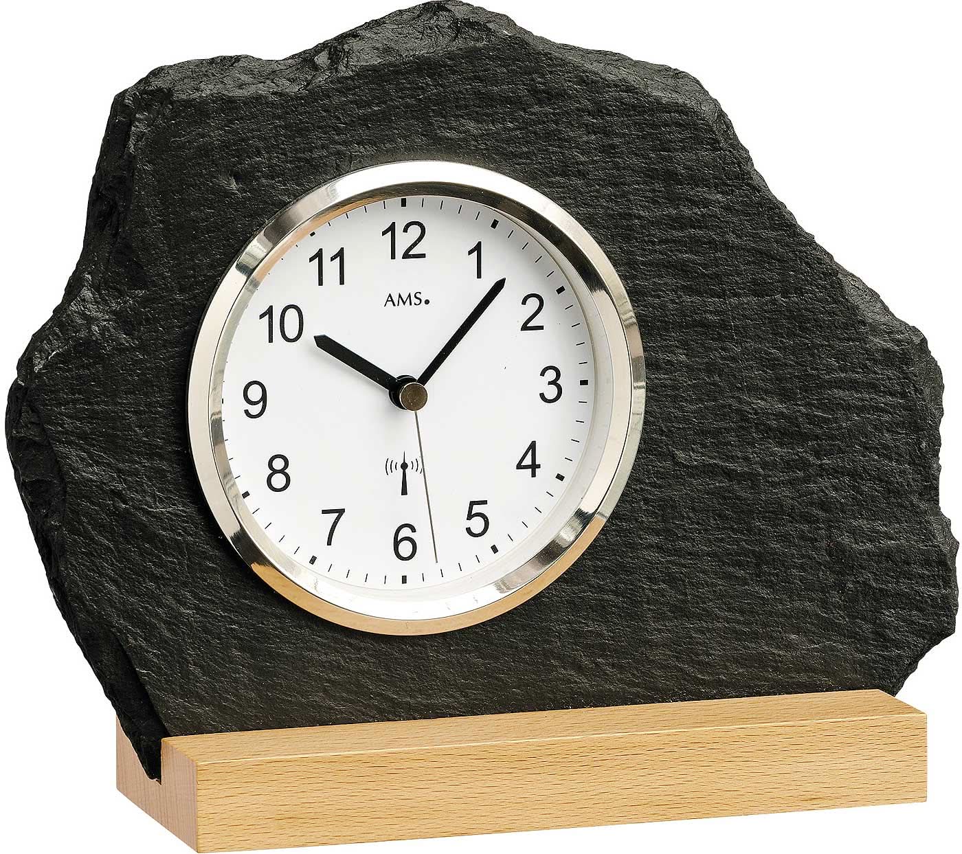 AMS Table Clock Slate • Radio-controlled movement • Modern design