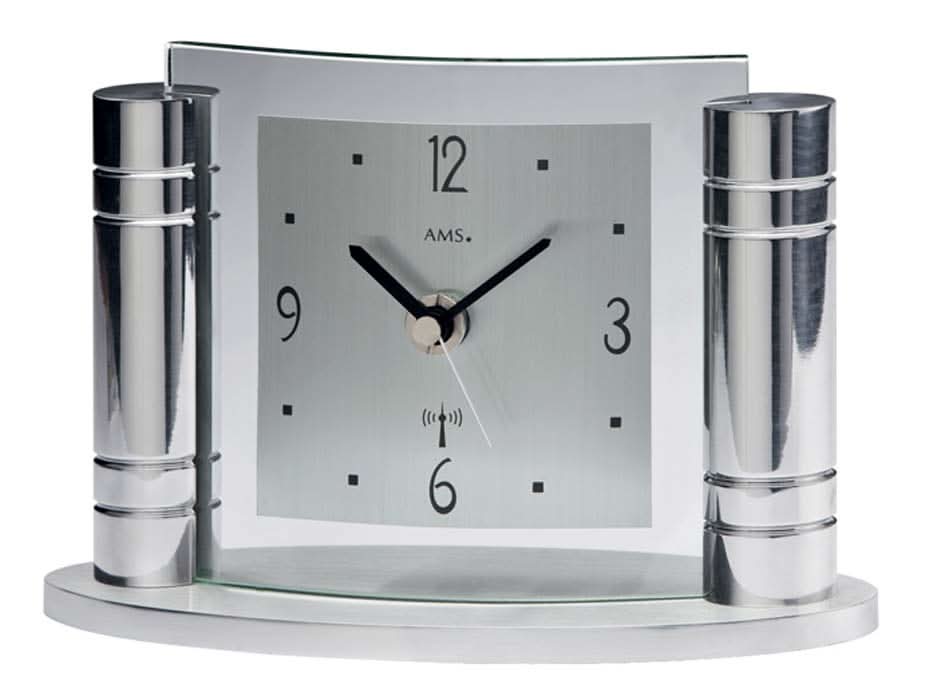 AMS Table Clock 18x12x8 cm Metal • Precise radio-controlled movement • Modern design
