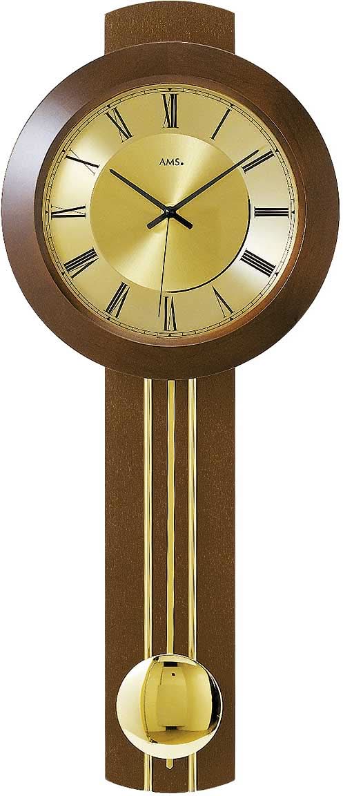 AMS Wall Clock 60x25x10 cm Wood • Precise Radio-Controlled Movement • Elegant Solid Wood Design