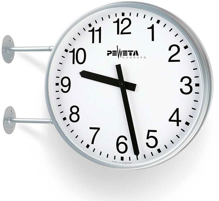 Peweta Wall Clock 54.6 cm Ø Metal • Radio-Controlled Movement • Double-Sided